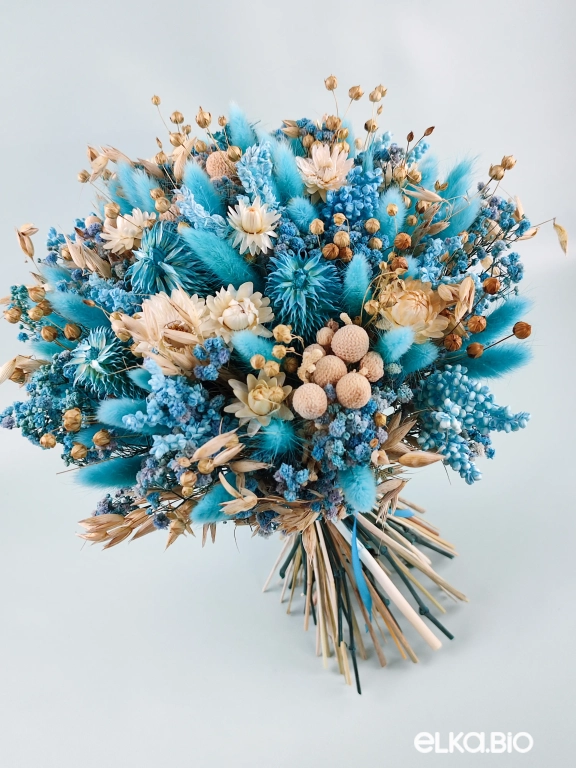 Большой букет из голубых сухоцветов Б55-B104