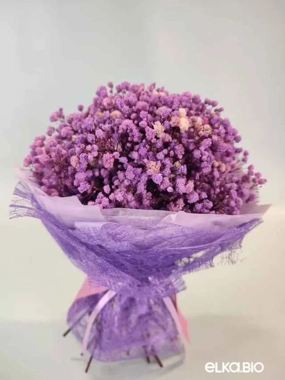 Cтабилизированный cиреневый букет из гипсофилы Б102-B111