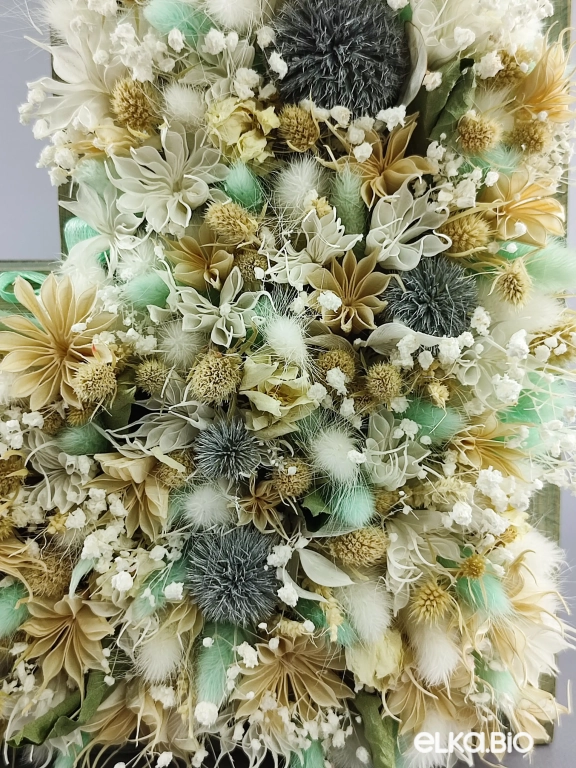 Настольная композиция из белых сухоцветов Т136-B101
