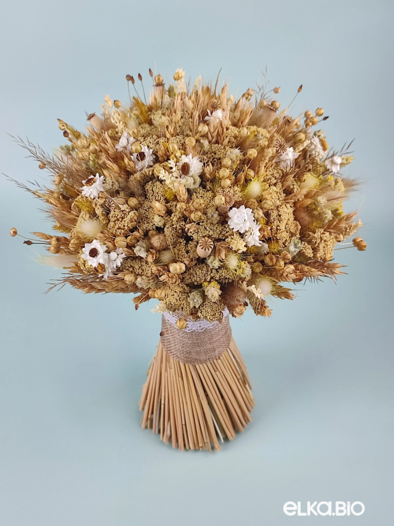 Букет из пшеницы и белых цветов Т171-B104