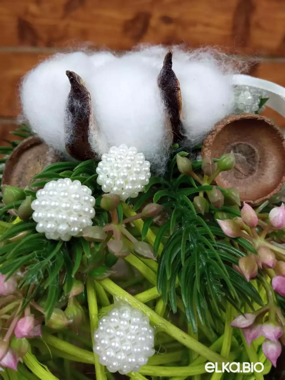 Декоративный шар из ротанга Сирень с ежевикой Б7-В56