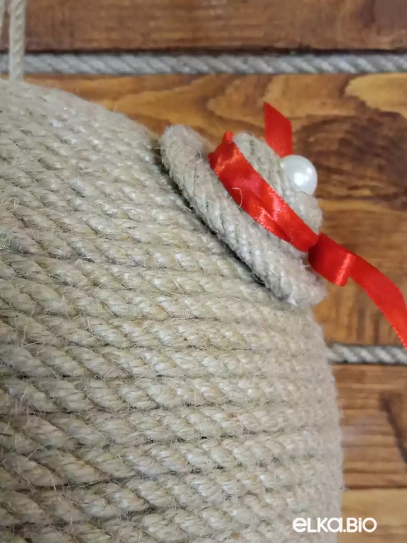 Декоративный шар из каната Новогодняя мечта П60-В42