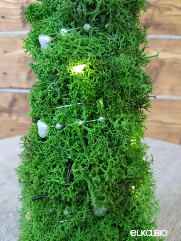 Настольная декоративная елка из мха с подсветкой Эльф Б29-В52