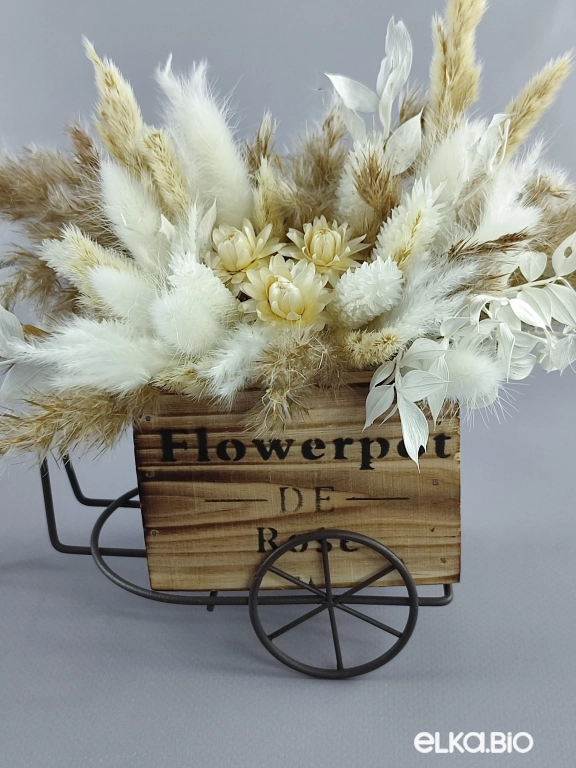 Велосипед с белыми сухоцветами А114-B101