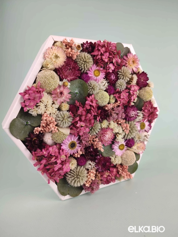 Стабилизированное панно с гортензией и эвкалиптом  А199-B112 Стабилизированное панно с гортензией и эвкалиптом  А199-B112