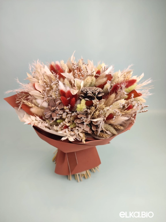 Букет из сухоцветов с шишками Б117-B113