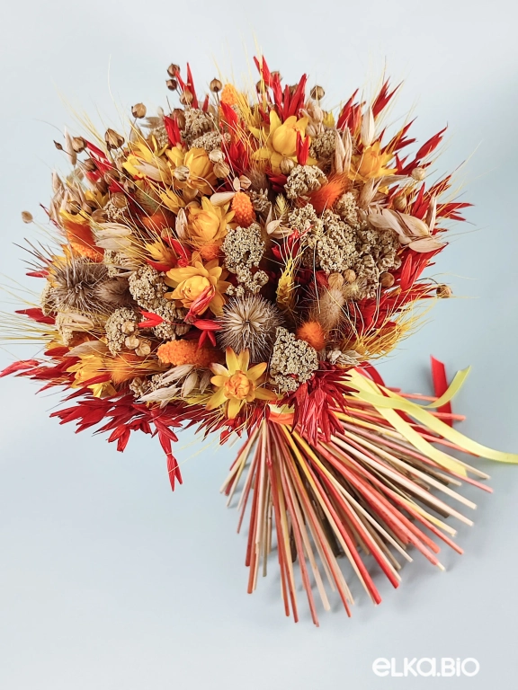 Букет из пшеницы, овса, гелихризума и лагуруса Т150-B104