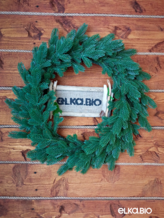 Новогодний венок Зеленая хвоя 55 см-В531
