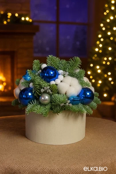 Новогодняя композиция из Нобилиса Зимняя стужа Ю41-В705