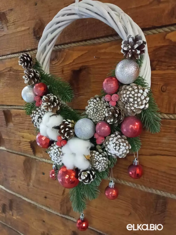 Подвесная композиция из лозы и шаров Бриллиантовая лоза А78-В54