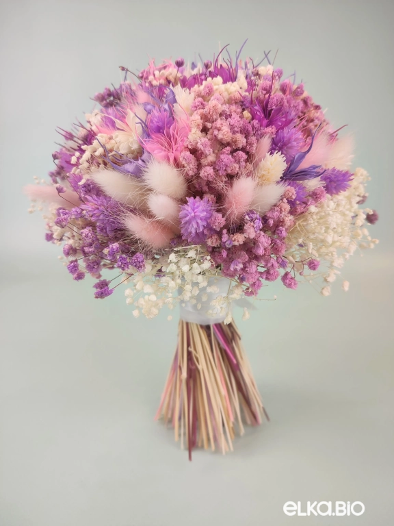 Сиреневая и белая гипсофила стабилизированная в букете с нигеллой Т213-B113 Сиреневая и белая гипсофила стабилизированная в букете с нигеллой Т213-B113