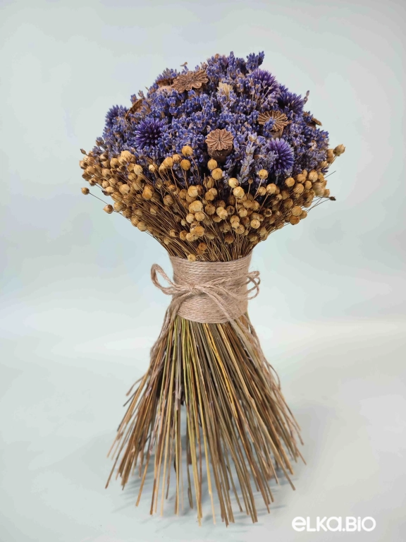 Букет из лаванды с маками и льном А186-B112