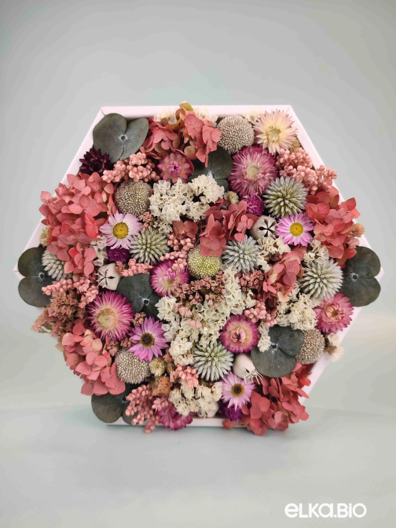 Стабилизированное панно с гортензией и эвкалиптом  А199-B112 Стабилизированное панно с гортензией и эвкалиптом  А199-B112