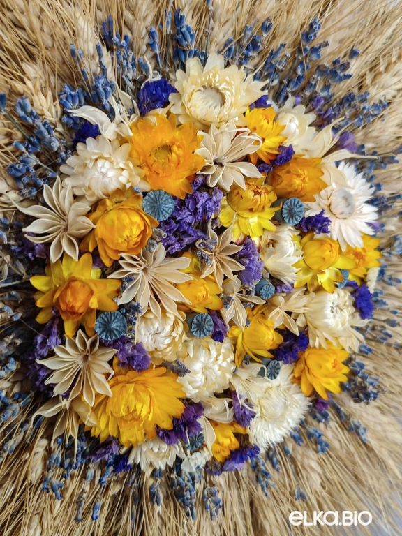 Настенное панно из цветов и колосьев пшеницы Т138-B103 Настенное панно из цветов и колосьев пшеницы Т138-B103