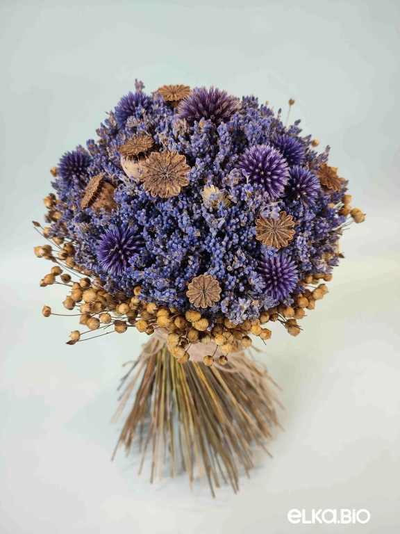 Букет из лаванды с маками и льном А186-B112