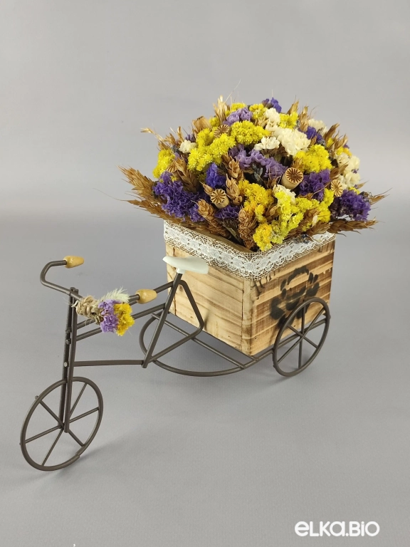 Велосипед с цветами лаванды и колосками пшеницы Т118-B100 Велосипед с цветами лаванды и колосками пшеницы Т118-B100