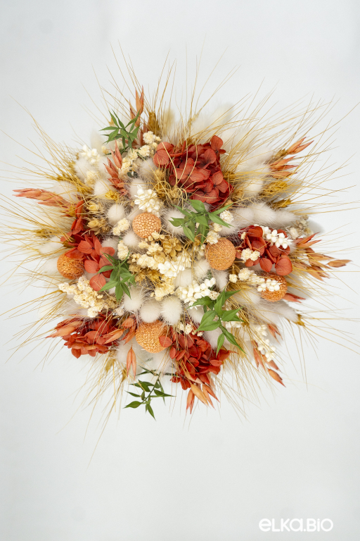 Стабилизированный букет из лагуруса, пшеницы и гортензии Ю78-B109