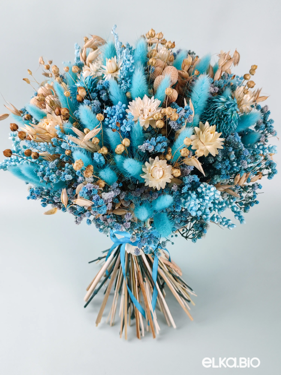 Большой букет из голубых сухоцветов Б55-B104