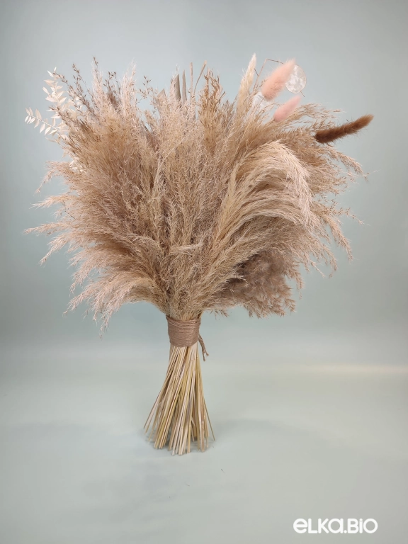 Стабилизированный букет с лотосом, гортензией,  пампасной травой и хлопком А183-B114