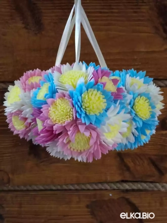 Декоративный набор шаров из фоамирановых цветков Весеннее чувство А49-В41