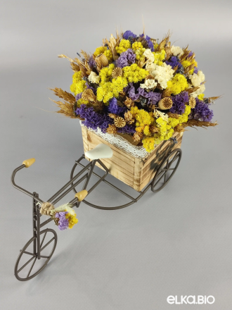 Велосипед с цветами лаванды и колосками пшеницы Т118-B100